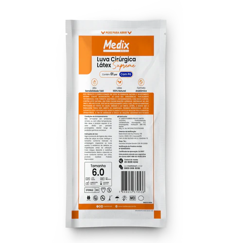 Luva Cirúrgica Látex Com Pó Supreme Par - Medix