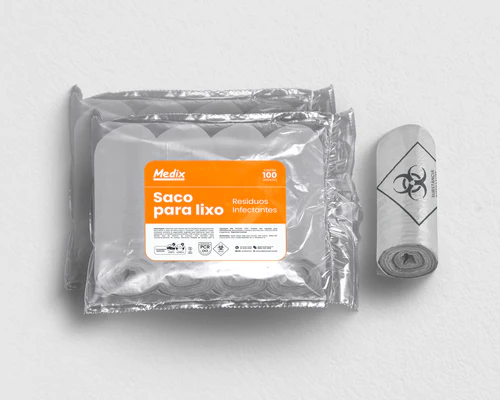 Sacos para lixo| Resíduos infectantes ABNT - Pacote c/ 100 un - Medix