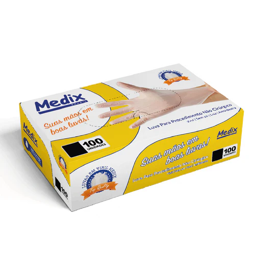 Luva Vinil Sem Pó Caixa com 100 un – Medix