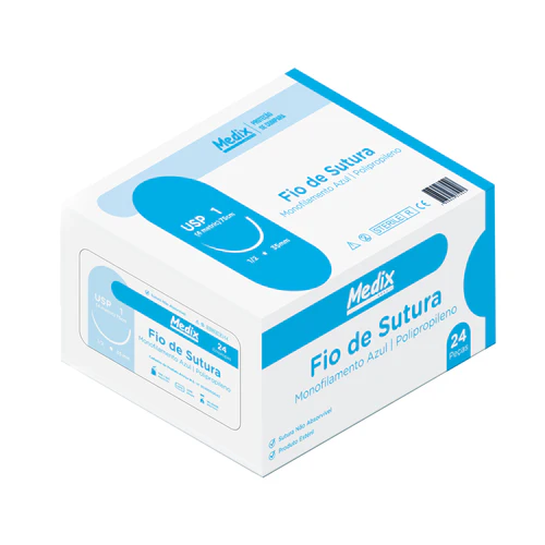 Fio de Sutura Com Agulha Polipropileno - Caixa com 24 un - Medix
