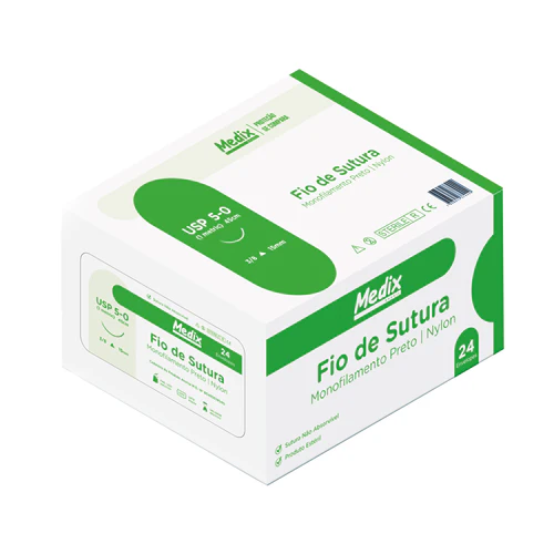 Fio de Sutura Não Absorvível Nylon Preto – Medix