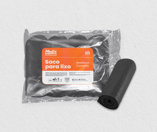 Saco para lixo | Resíduos Comuns - Pacote c/ 100 un - Medix
