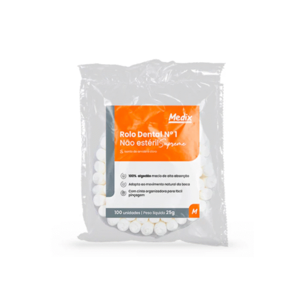 Rolo Dental Não Estéril 01 un - Pacote com 100 un- Medix
