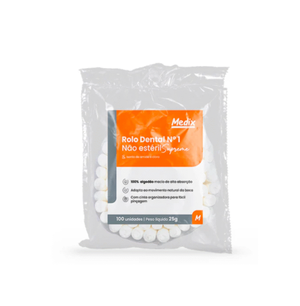 Rolo Dental Não Estéril 01 un - Pacote com 100 un- Medix