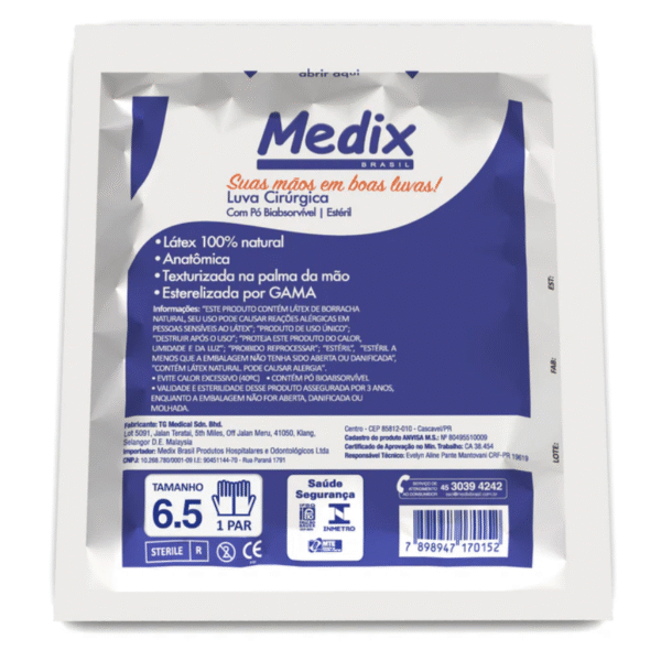Luva Cirúrgica Estéril de Látex Com Pó - Medix