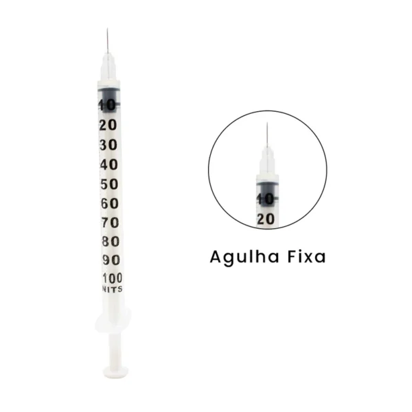 Seringa de Insulina 1ml 100UI com Agulha Fixa 8 x 0,30 - Caixa com 100 un. - Medix - Imagem 2
