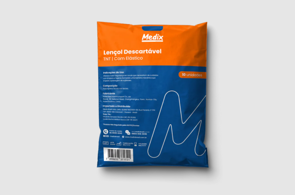 Lençol Descartável com Elástico - Pacote com 10 un - Medix