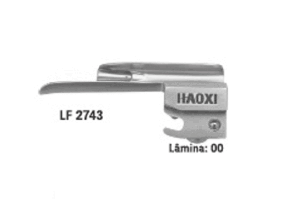 Lâmina Reta N° 00 com Fibra Óptica para Laringoscópio – Haoxi