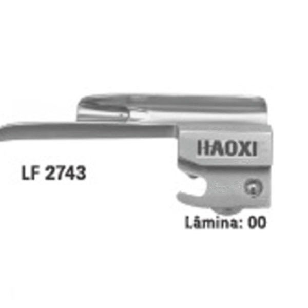 Lâmina Reta N° 00 com Fibra Óptica para Laringoscópio – Haoxi