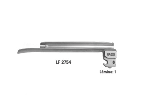 Lâmina Reta N° 1 com Fibra Óptica para Laringoscópio – Haoxi