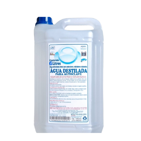 Água destilada para autoclave – 6 litros