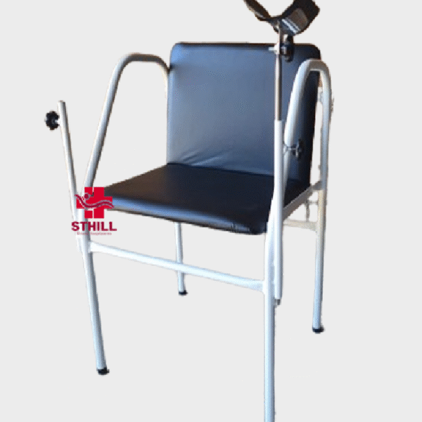 Cadeira para coleta de de sangue, encosto e assento estofado, construída em tubo de uma polegada redonda - Sthill Móveis