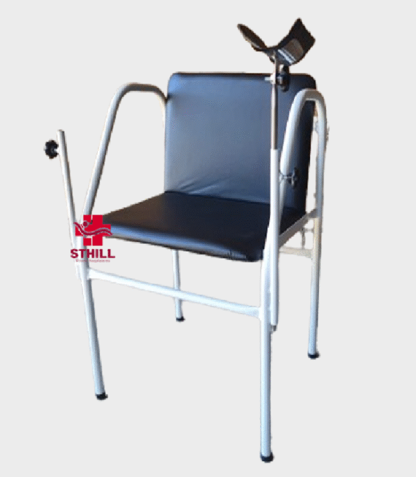 Cadeira para coleta de de sangue, encosto e assento estofado, construída em tubo de uma polegada redonda - Sthill Móveis