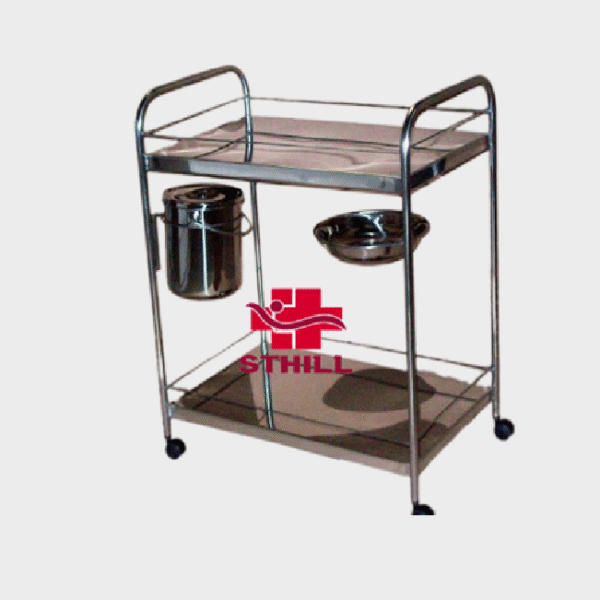 Carro curativo inox, com balde e com bacia - Sthill Móveis