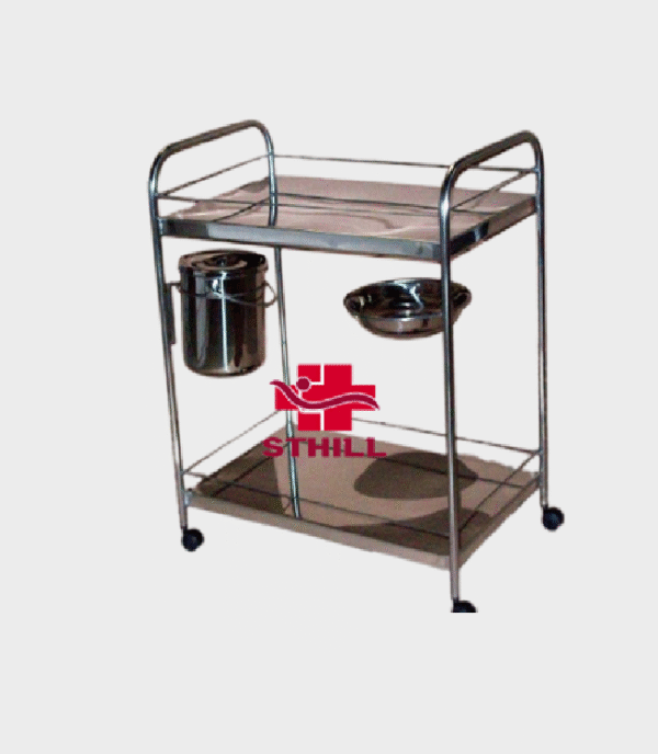 Carro curativo inox, com balde e com bacia - Sthill Móveis