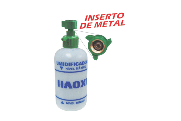 Umidificador de Oxigênio com Rosca de Metal e Frasco Plástico 250 ml – Haoxi