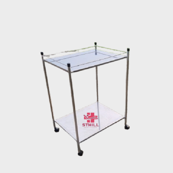 Mesa Auxiliar Total Inox com Grade e Rodízios - Sthill Móveis