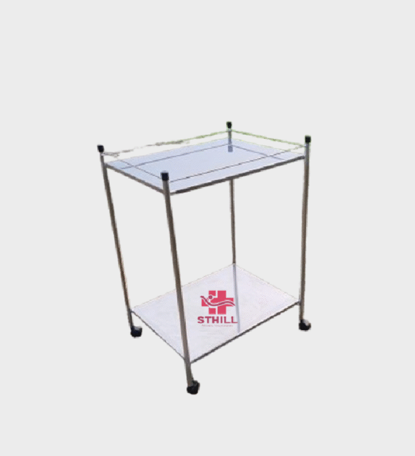 Mesa Auxiliar Total Inox com Grade e Rodízios - Sthill Móveis