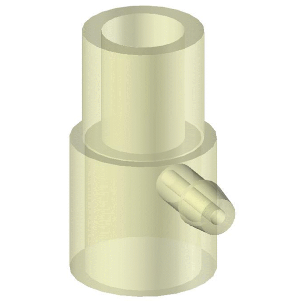 Conector Reto com Entrada Lateral 22 Ext. x 27 Ext. x 22 Int. – Haoxi