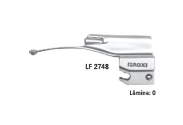 Lâmina Curva N° 0 com Fibra Óptica para Laringoscópio – Haoxi