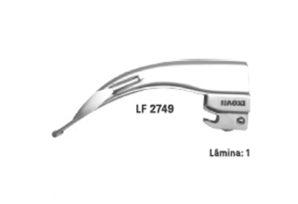 Lâmina Curva N° 1 com Fibra Óptica para Laringoscópio – Haoxi