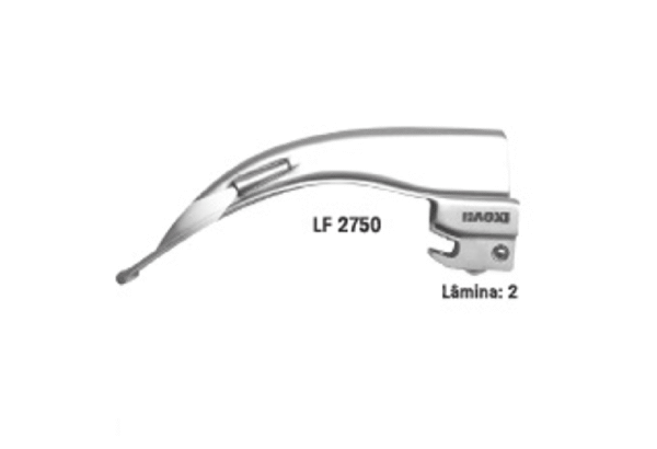 Lâmina Curva N° 2 com Fibra Óptica para Laringoscópio – Haoxi