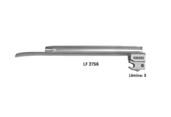 Lâmina Reta N° 3 com Fibra Óptica para Laringoscópio – Haoxi