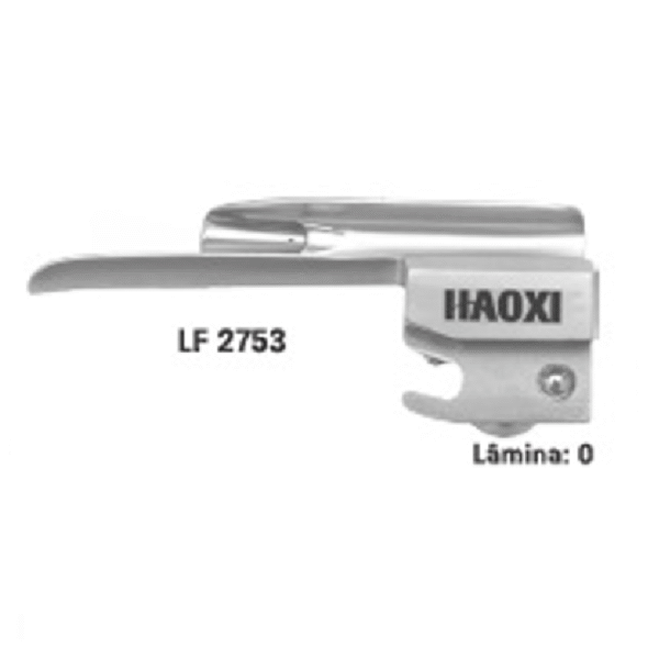 Lâmina Reta N° 0 com Fibra Óptica para Laringoscópio – Haoxi