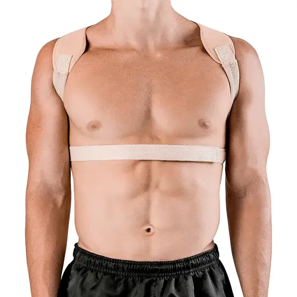 Imagem modelo mostrando frente produto corretor postural