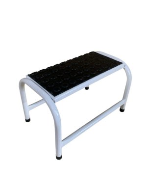 1548 ESCADA 1 DEGRAUPINTURA EPOXI Pintura Epoxi, piso em chapa de aço, com tapete de borracha antiderrapante, ponteiras em PVC 0,37x0,22x0,22 150kg